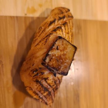Fuku Omakase - Salmon with foie gras - Sushi Bars Near Me - New York, New York Fuku Omakase - Salmon with foie gras - Sushi Bars Near Me - New York, New York