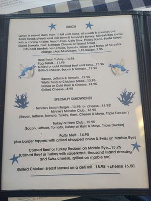 Menu photo 1 Minnie's Beach Cafe Holmes Beach, FL Menu photo 1 Minnie's Beach Cafe Holmes Beach, FL