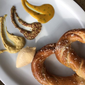 Graze - Pretzel with 3 mustards and Wisconsin cheese. Delicious. - New American Near Me - Madison, Wisconsin Graze - Pretzel with 3 mustards and Wisconsin cheese. Delicious. - New American Near Me - Madison, Wisconsin