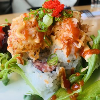 Slurping Turtle - Volcano roll. Sushi is stacked - Sushi Bars Near Me - Columbus, Ohio