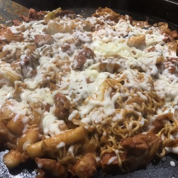 Doraon 1.5 Dak Galbi - 2 portions of dakgalbi with ramen and cheese - Korean Near Me - Flushing, New York Doraon 1.5 Dak Galbi - 2 portions of dakgalbi with ramen and cheese - Korean Near Me - Flushing, New York
