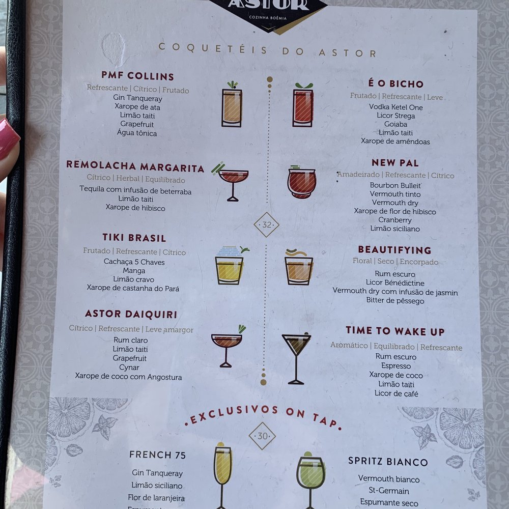 Bar Astor - Drink Menu 1 - Bars Near Me - Rio de Janeiro, RJ Bar Astor - Drink Menu 1 - Bars Near Me - Rio de Janeiro, RJ