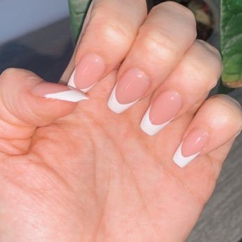Palace Nails and Spa - Hand painted French tip on top of pink acrylic - Nail Salons Near Me - Antelope, California Palace Nails and Spa - Hand painted French tip on top of pink acrylic - Nail Salons Near Me - Antelope, California