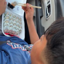 My Son Eating the cali California Box (25 Pieces) after baseball practice. Loved it. My Son Eating the cali California Box (25 Pieces) after baseball practice. Loved it.