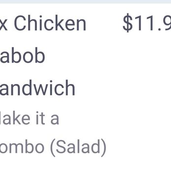 John's Kabobs 2 - Commerce - Receipt for what i was charged.  Combo price - Greek Near Me - Los Angeles, California