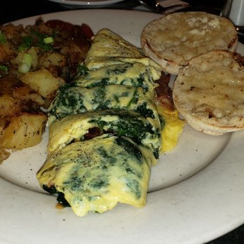 Bella's Cafe - 19.25 breakfast....spinach and bacon omelette - Breakfast & Brunch Near Me - New Haven, Connecticut