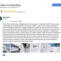 Hulton Contracting - Review that is no longer on Google