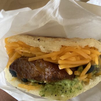 Anytime Arepa - Vegan with cheddar and avacado sauce - Food Trucks Near Me - Milwaukee, Wisconsin