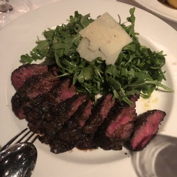 Osteria Mozza - Grilled 8 oz. Beef Tagliata, cold, underseasoned, and overwhelmed by its green neighbor. - Italian Near Me - Los Angeles, California Osteria Mozza - Grilled 8 oz. Beef Tagliata, cold, underseasoned, and overwhelmed by its green neighbor. - Italian Near Me - Los Angeles, California