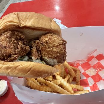 Bird House - Crispy Chicken Sandwich box with fries - Chicken Shop Near Me - Nipton, California Bird House - Crispy Chicken Sandwich box with fries - Chicken Shop Near Me - Nipton, California