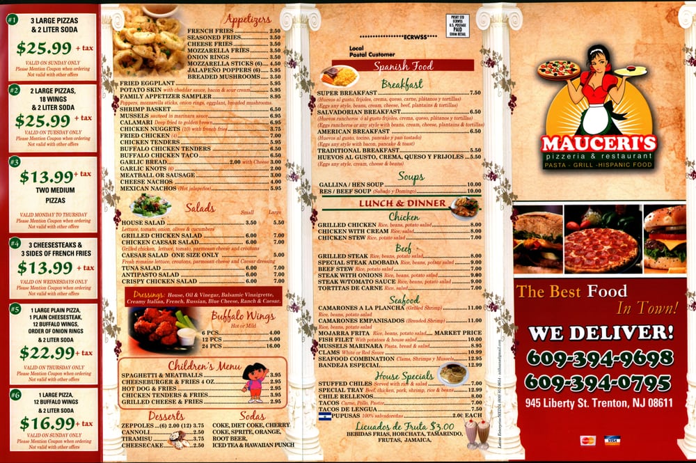 MAUCERI’S PIZZA PASTA & STEAKS 18 Photos 945 Liberty St, Trenton