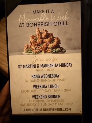 Menu photo 1 Bonefish Grill North Charleston, SC Menu photo 1 Bonefish Grill North Charleston, SC