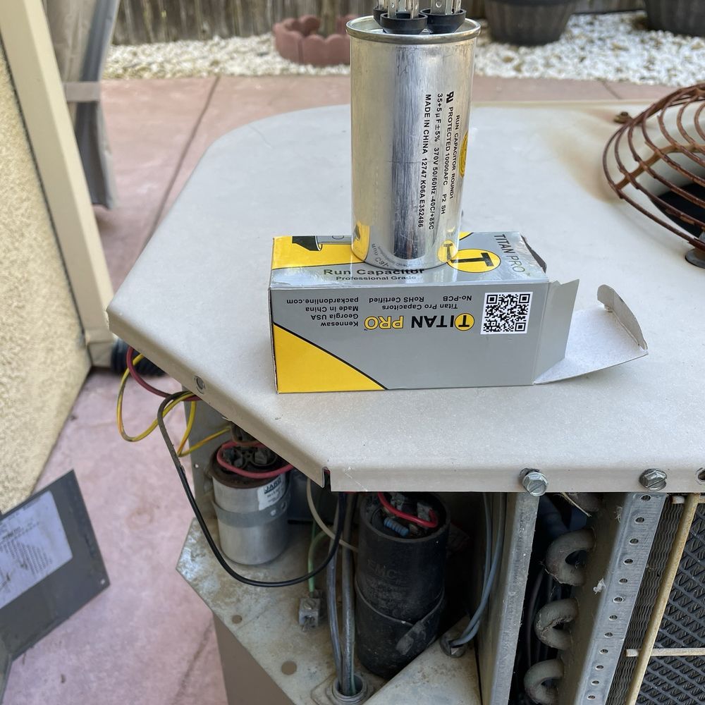 BlueAir Services - New capacitor for the HVAC unit. - Heating & Air Conditioning/HVAC Near Me BlueAir Services - New capacitor for the HVAC unit. - Heating & Air Conditioning/HVAC Near Me