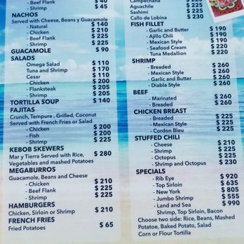 Omega - Menu as of 07/13/2017 - Mexican Near Me - Cabo San Lucas, BCS