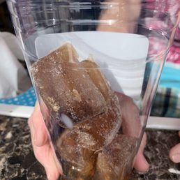 Ice cubes of frozen coffee Ice cubes of frozen coffee