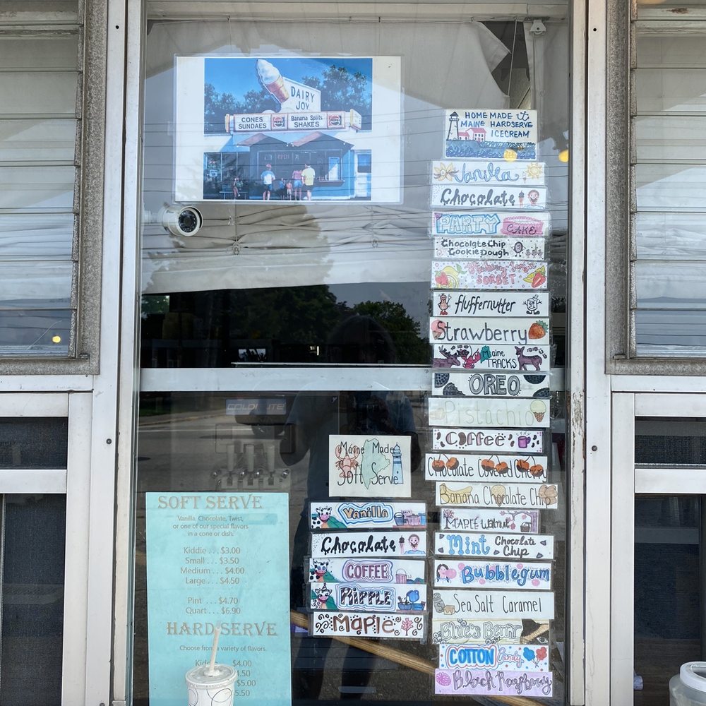 Dairy Joy - Ice cream flavors with my maple walnut shake on the shelf - Ice Cream & Frozen Yogurt Near Me - Biddeford, Maine