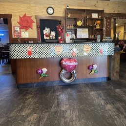 the front desk of a restaurant