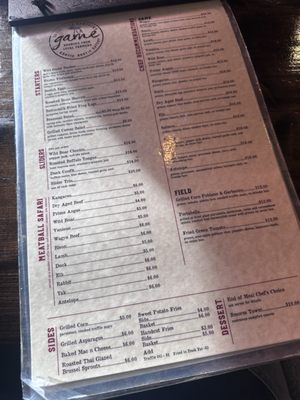 Menu photo 2 Game Louisville, KY Menu photo 2 Game Louisville, KY