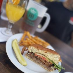 The Troll Tavern - Burger and mimosa for breakfast, YUM!