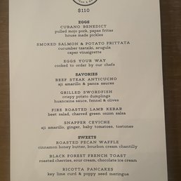Sunday Brunch $110 Menu Sunday Brunch $110 Menu