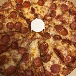 hot fresh yummy pepperoni pizza