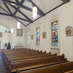 St Barnabas Church - The inner part of the cathegra with the pubes.