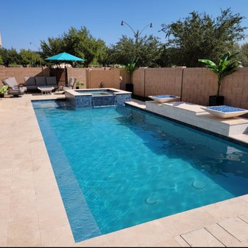 Desert Soul Pools - Pool/spa and 3 fire bowls with travertine decking - Pool & Hot Tub Service Near Me - Gilbert, Arizona Desert Soul Pools - Pool/spa and 3 fire bowls with travertine decking - Pool & Hot Tub Service Near Me - Gilbert, Arizona