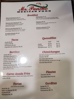 Menu photo 2 Mr. Pancho Mexican Food Mesa, AZ Menu photo 2 Mr. Pancho Mexican Food Mesa, AZ