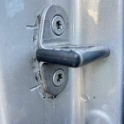 Camping World - Medford - Passenger door was sold to me with this part barely hanging onto the frame(pic taken after it was fixed).