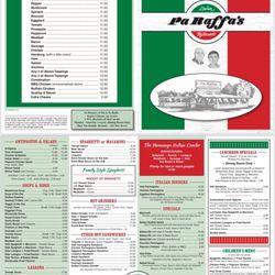PA Raffa's Italian Restaurant - March 2025 menu