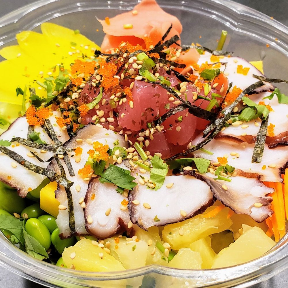 Poke 22 - 2-Protein Bowl- octopus, tuna, and most of their other offerings atop salad greens. So fresh! So clean! So good! - Poke Near Me - Springfield Township, New Jersey Poke 22 - 2-Protein Bowl- octopus, tuna, and most of their other offerings atop salad greens. So fresh! So clean! So good! - Poke Near Me - Springfield Township, New Jersey