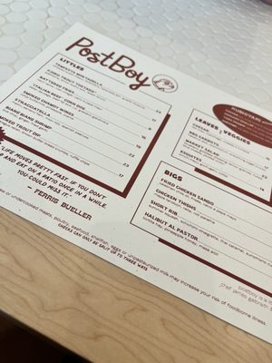 Menu photo 1 PostBoy New Buffalo, MI