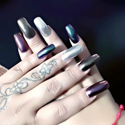 Elegant Nail Spa - Loving my multicolor chrome nails! Best nail techs found here in Elegant Nails!! Very much recommended!!