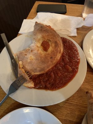 Photo of Pazzo's Pizzeria - Avon, CO, US. Pepperoni and cheese calzone