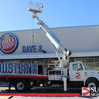 Superior Sign & Lighting - Dave and Busters exterior sign. Front lit channel letters and cabinet sign. Install. - Vehicle Wraps Near Me - El Paso, Texas Superior Sign & Lighting - Dave and Busters exterior sign. Front lit channel letters and cabinet sign. Install. - Vehicle Wraps Near Me - El Paso, Texas