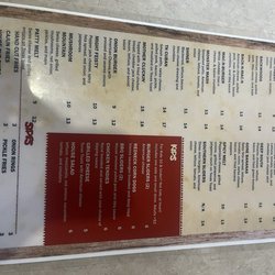 Backwoods Burger Bar - Back menu