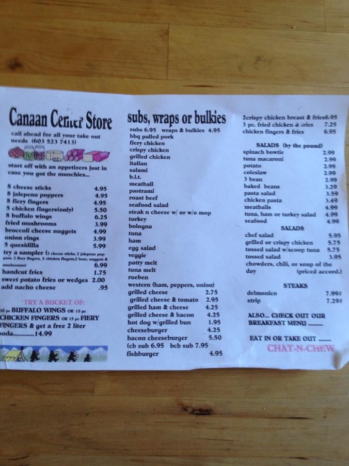 CANAAN CENTER STORE 4 River Rd, Canaan, New Hampshire Convenience