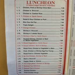 Updated menu with prices... Updated menu with prices...