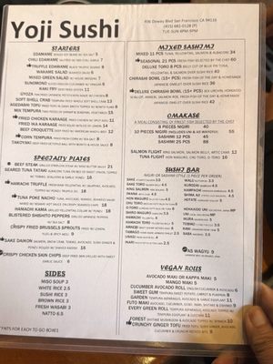 Menu photo 4 Yoji Sushi House San Francisco, CA Menu photo 4 Yoji Sushi House San Francisco, CA