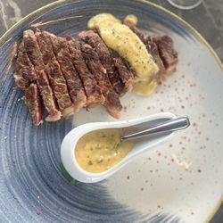 Le Chalet du Pharo - The Ribeye was the best and the Bernaise sauce yum yummy
