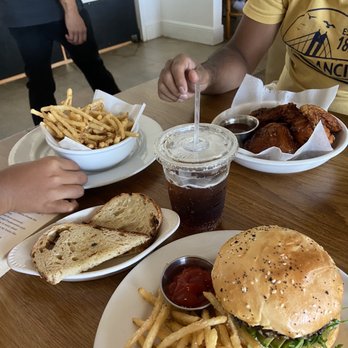 Hank's - Veggie burger is disappointing, feta tasted inedible funky, fried chicken was super salty, fries and the toast are good - Coffee & Tea Near Me - Austin, Texas Hank's - Veggie burger is disappointing, feta tasted inedible funky, fried chicken was super salty, fries and the toast are good - Coffee & Tea Near Me - Austin, Texas