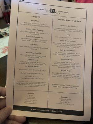 Menu photo 2 Lansdowne Court Hotel Belfast, BFS