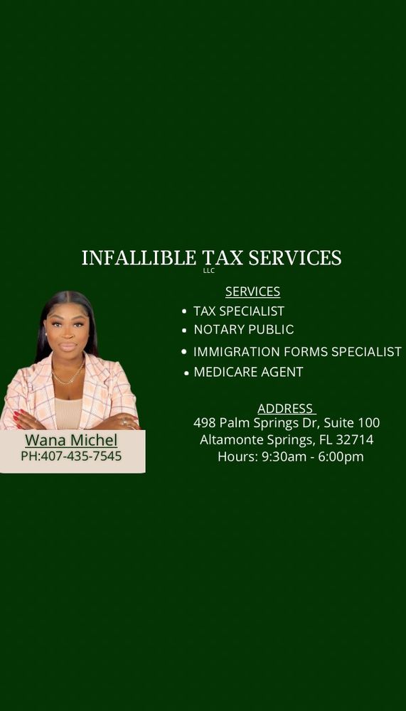 INFALLIBLE TAX SERVICE’S Updated April 2024 Request a Quote 498