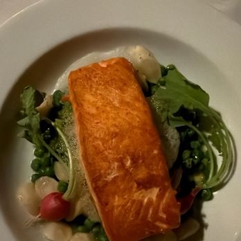 The Arbour - Roasted salmon with English peas and Dijon mustard foam - New American Near Me - Pasadena, California The Arbour - Roasted salmon with English peas and Dijon mustard foam - New American Near Me - Pasadena, California