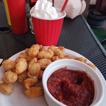 The CORRAL - Deep fried cheese curds with marinara sauce - Burgers Near Me - Gardiner, Montana The CORRAL - Deep fried cheese curds with marinara sauce - Burgers Near Me - Gardiner, Montana