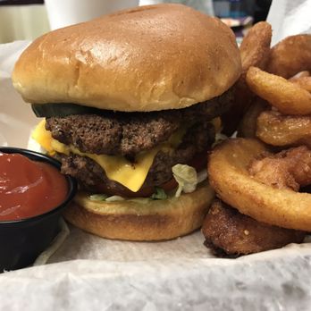 Ram Grill - Breakfast burger with onion rings - Sandwiches Near Me - Mobile, Alabama
