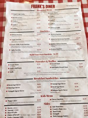 Menu photo 2 Frank's Diner Culpeper, VA