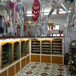 Panaderia Union - Inside. Piñatas decorate the ceiling