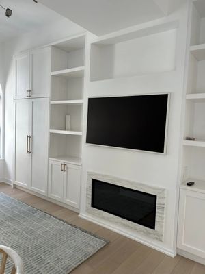 Custom Entertainment Centers - There is just something about custom furniture and cabinetry that highlights a room. Advanced Custom Interiors can meet your needs. All of our work is custom made and one of a kind, with a unique design and style inspired by YOU. We will work with you every step of the way, from the initial consultation all the way to the final inspection and installation. Please contact us for more information or a quote for custom furniture and cabinetry, please give us a call today to get started!
