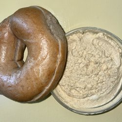 Sharky's Bagels - Pumkin bagel ... pumpkin cream cheese!!! (10/6/23)